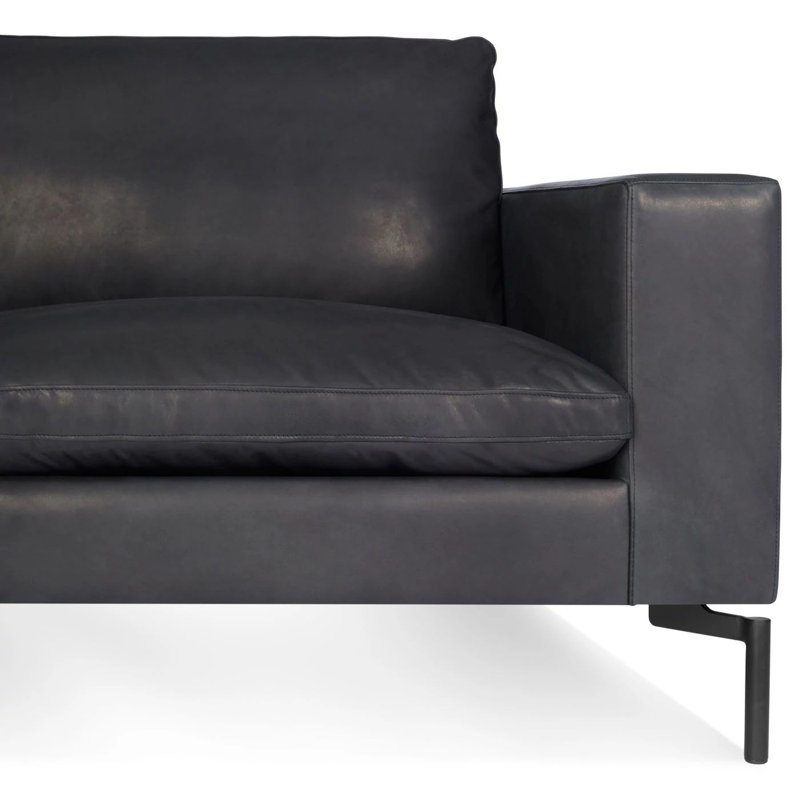 New Standard Sofa, Granite Genuine Leather, 32" H x 104" W x 35" D