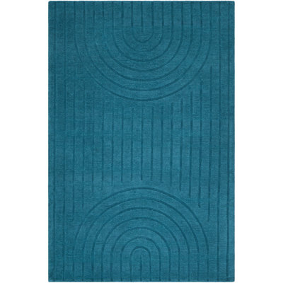 Quintessa Hand Loomed Wool Area Rug in Blue