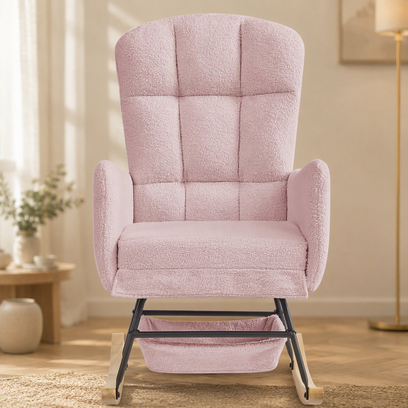 Fauteuil berçant rose en forme d'ourson, Ourson rose