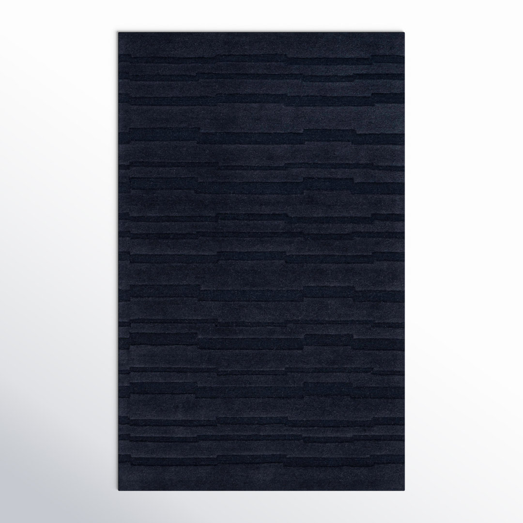 Fairborn Solid Color Hand Tufted Cotton/Wool Area Rug in Black AllModern Rug 