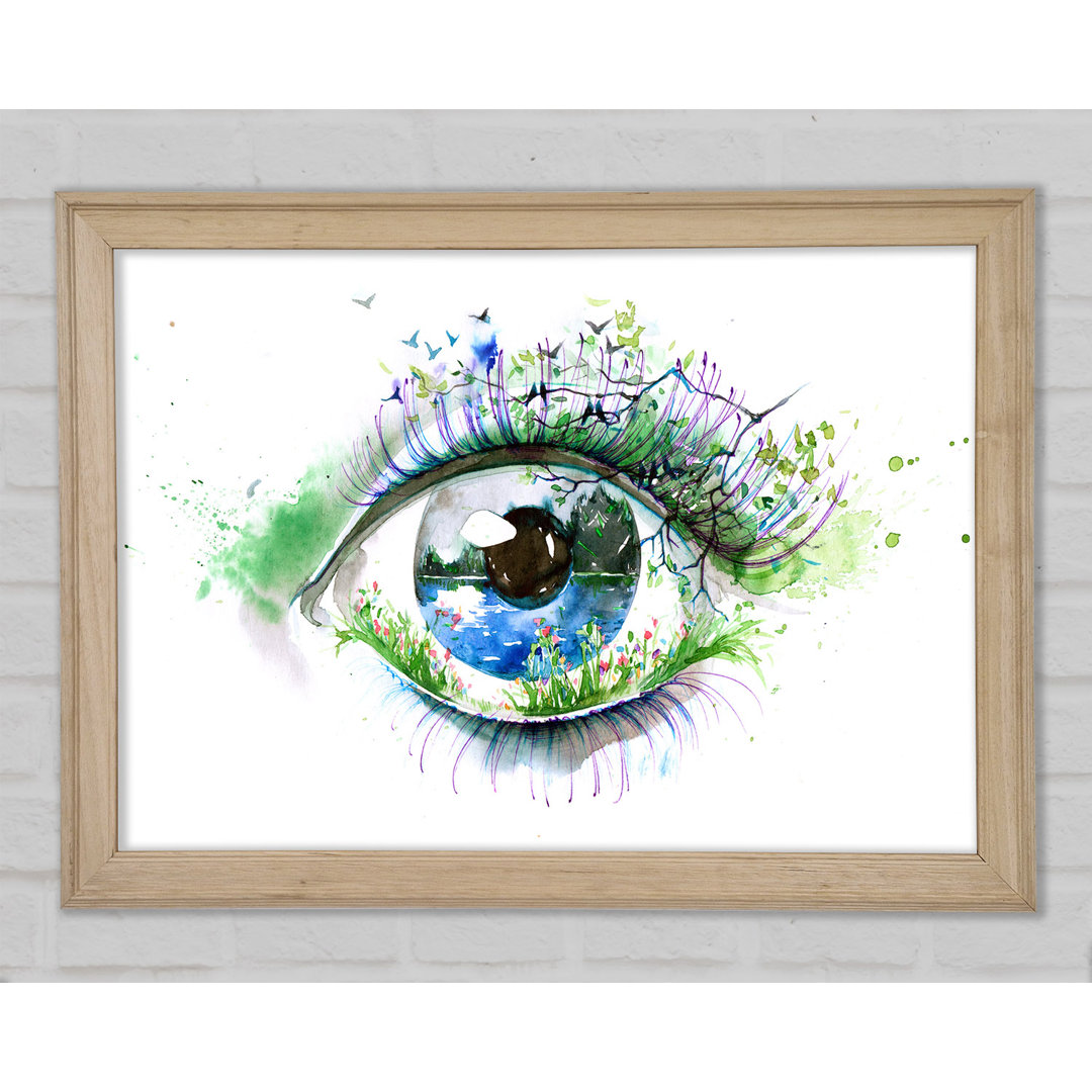 Aquarell Natur Auge Gerahmter Druck