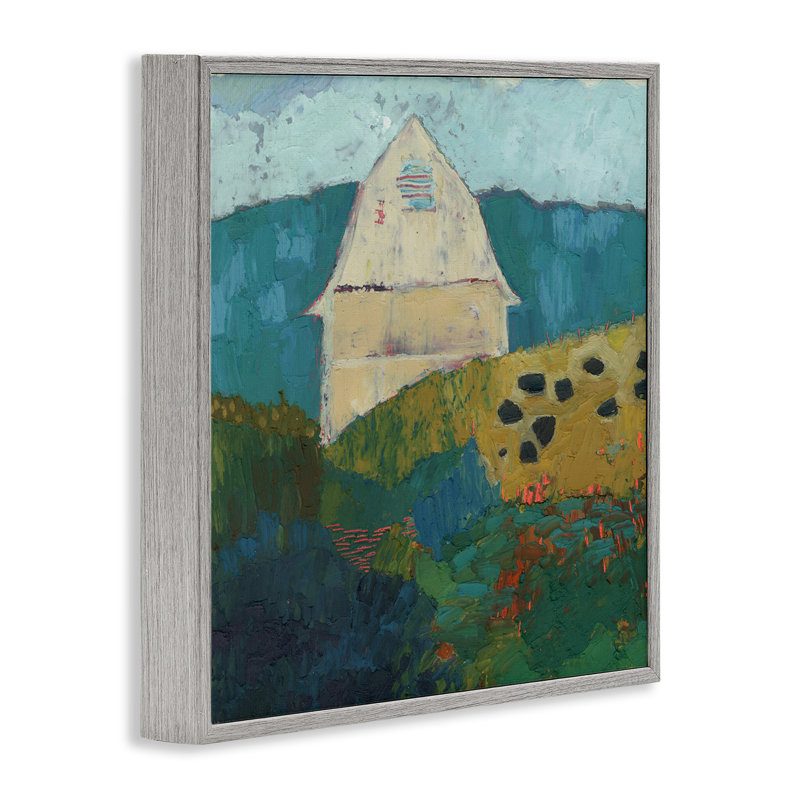 «Abstract Farm Impression», estampe numérique encadrée par Sue Jachimiec, H 12 po x l 12 po, Estampe numérique Farmhouse