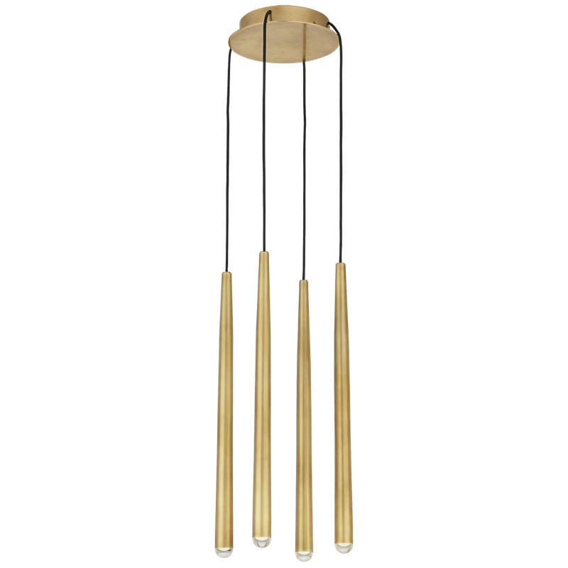 Pylon 4 - Light LED Pendant, Natural Brass