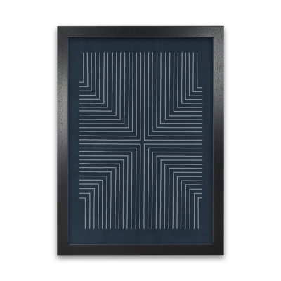Mid Century Geometric Blue Original - Print