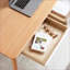 Bureau à domicile compact en bois massif 47 po, hêtre importé européen avec 2 tiroirs, durable et polyvalent