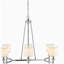 Lustre à 6 lumières avec abat-jour cylindrique en tissu chromé, voir ci-dessous