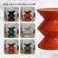 Table d'appoint en plastique de style sablier de 15 po, table de bout d'extérieur et table de chevet imperméables Michailo-1846870485