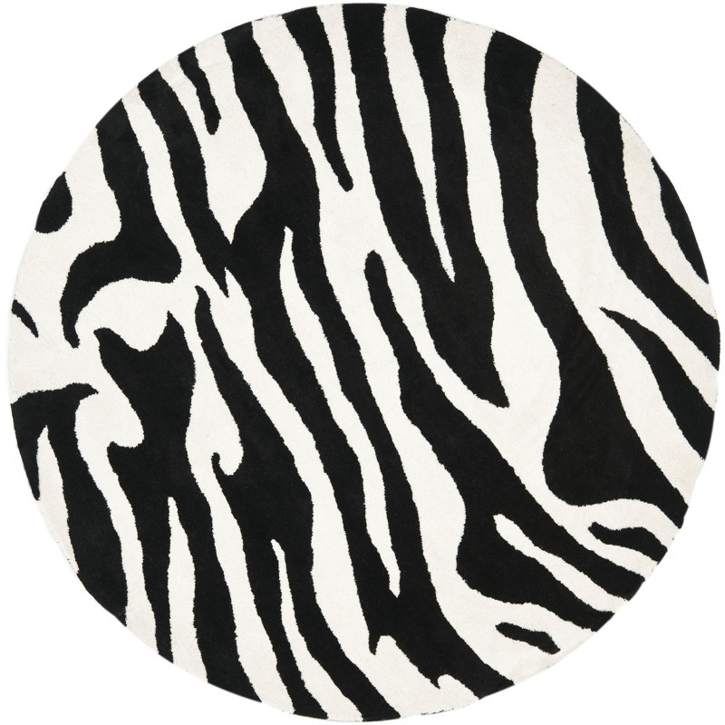 Christoper Hand Tufted Wool Animal Print Rug, Round 6'