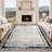 Modern Bordered Area Rugs Living Room Distressed Carpet Non Slip Low Pile Accent Rug for Dining Room Home Office Nursery-1409592620-1409592623