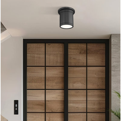 Mafalda 8 inch Matte Black 1 Light Flush Mount