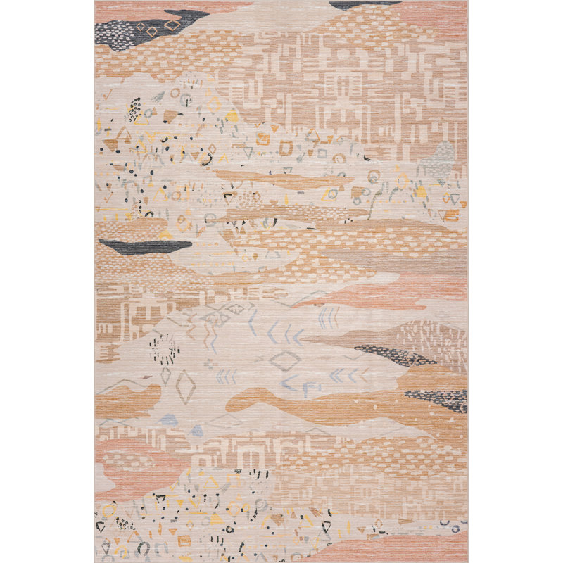  Meliorra Abstract Washable Rug, Rectangle 8'6" x 11'6"