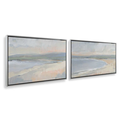 «Hazy Beach at Dawn», ensemble de 2 impressions sur toile
