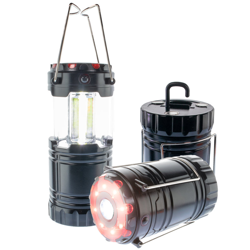 Lanterne de camping pliable 2 pièces avec torche et lumière DEL COB