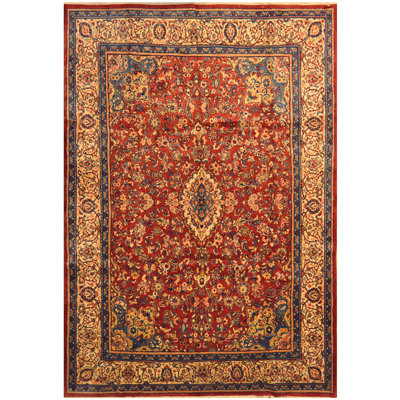 Tapis unique en laine fait à la main Mahal (Inde) - 10 po x 14 po