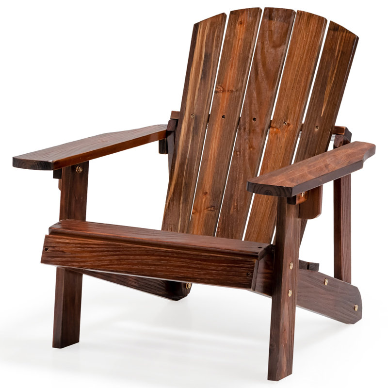 Ariadnee Solid Wood Kid's Adirondack Chair, Brown