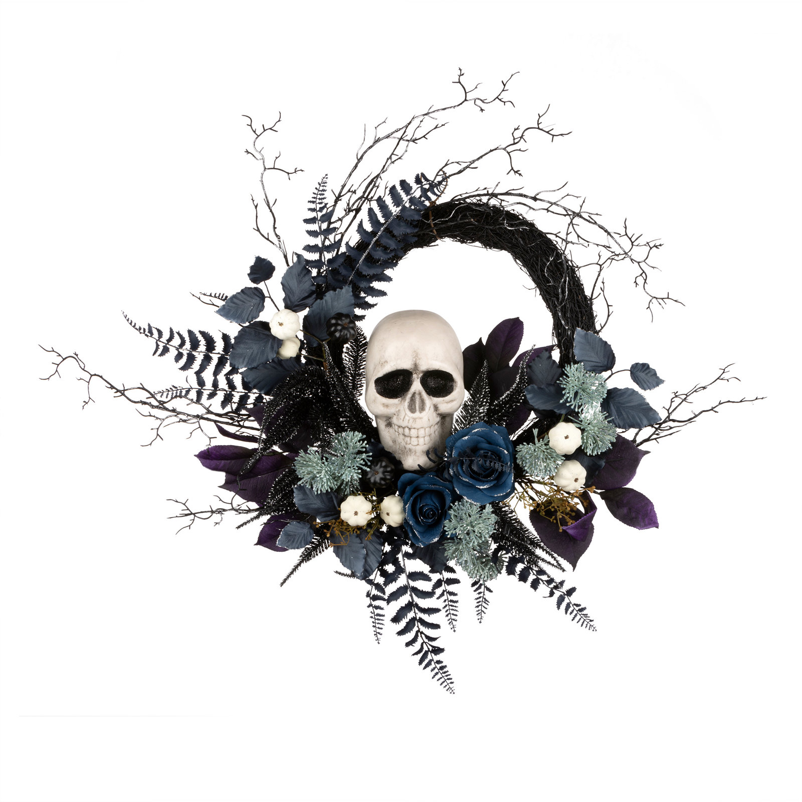 24in. Halloween Skull Wreath