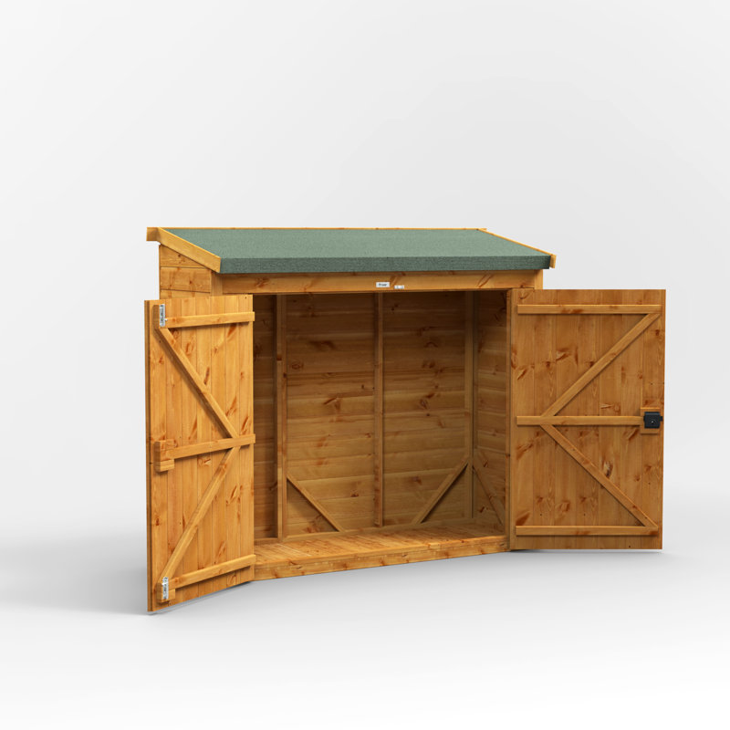Powersheds 6 x 2ft Pent Timber Tongue & Groove Bike Shed