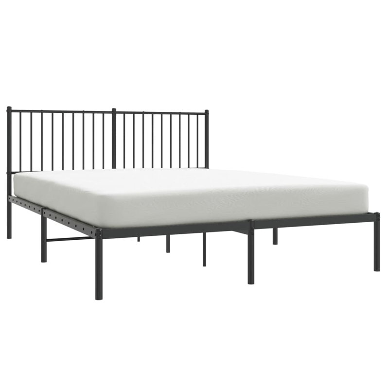 Metal Bed Frame, Heavy-Duty, No Mattress, Black, Queen
