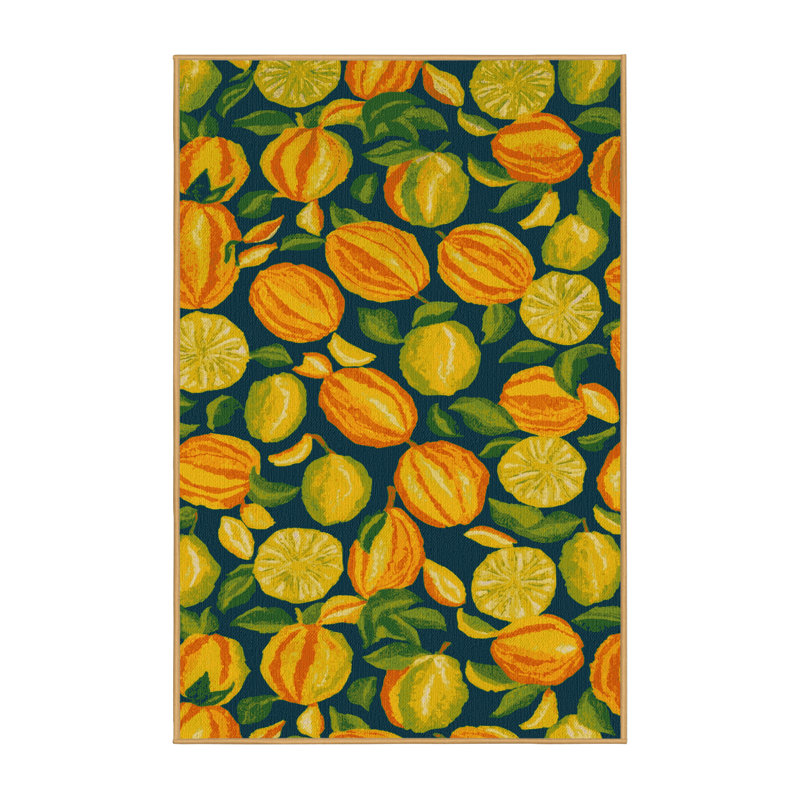 Washable Ugli Fruit Fruits Area Rug, Rectangle 7' x 10'