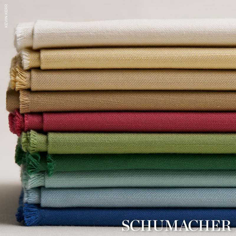 Schumacher x Mark D. Sikes Judy Texture Fabric, China Blue