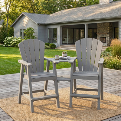 2-Person 26'' Outdoor Tall Adirondack Chairs With Table