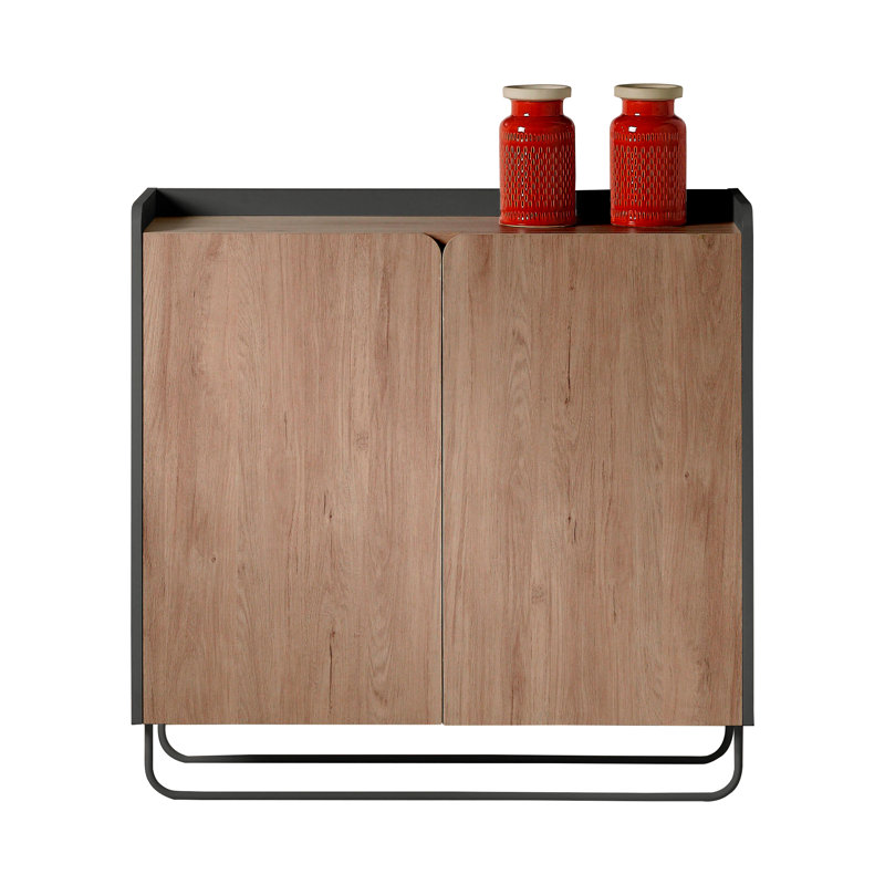 15 Pair Shoe Storage Cabinet, Graphite/Walnut