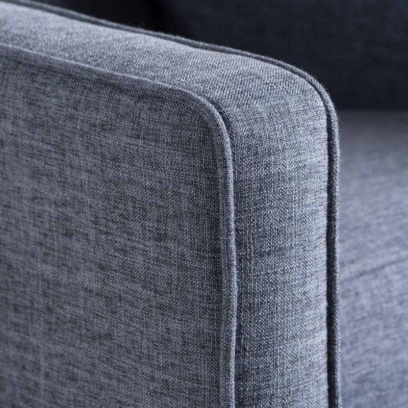 Dark Blue Microfiber Mid-Century Modern Recliner Set
