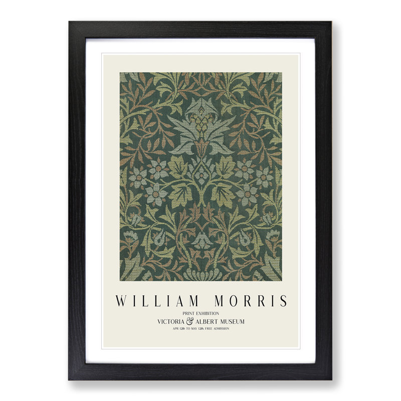 Flower Garden Vol.2 by William Morris - Single Picture Frame Print, Black Framed, 48cm H x 36cm W x 2cm D