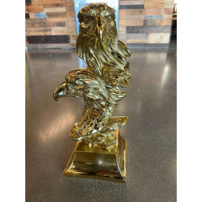Golden American Eagle Sculpture – A Rare Handmade Italian Masterpiece Of Brass And Bronze