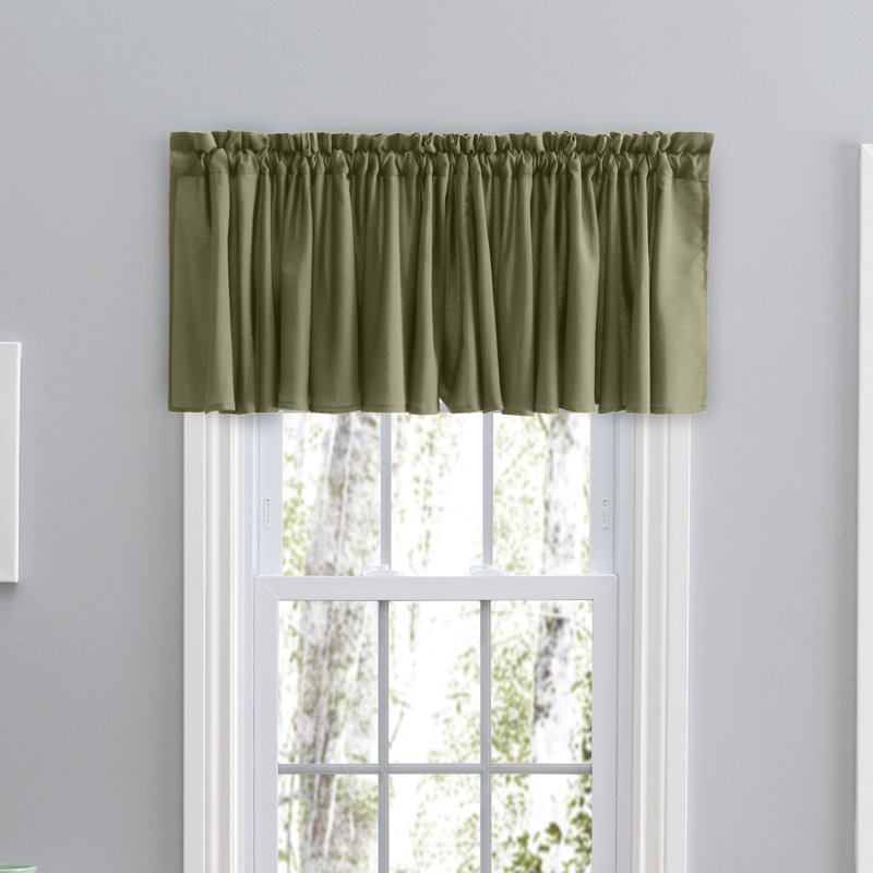 Lakeland Classic Tailored 84" Window Valance Light Filtering in Bold Colors, Green