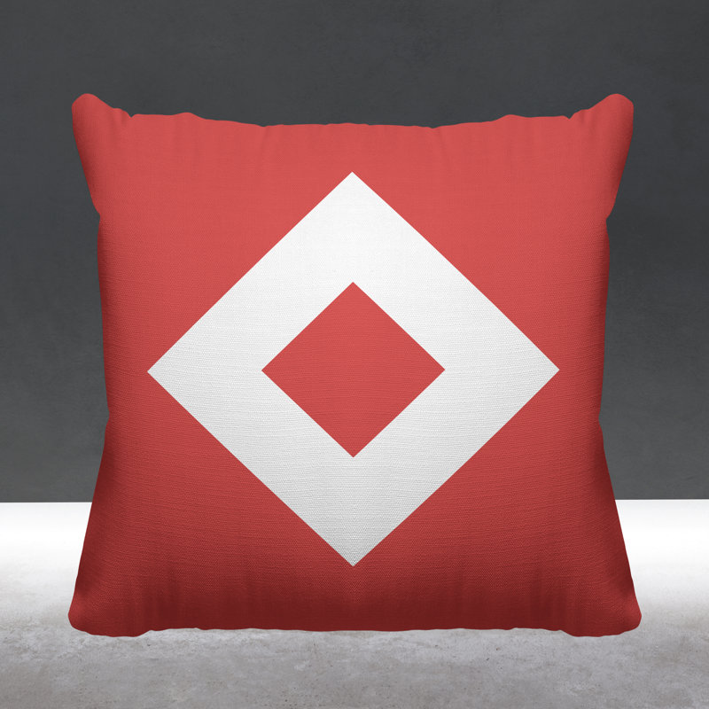 Coussin décoratif intérieur / extérieur Seven, L 15 po x H 15 po, Corail
