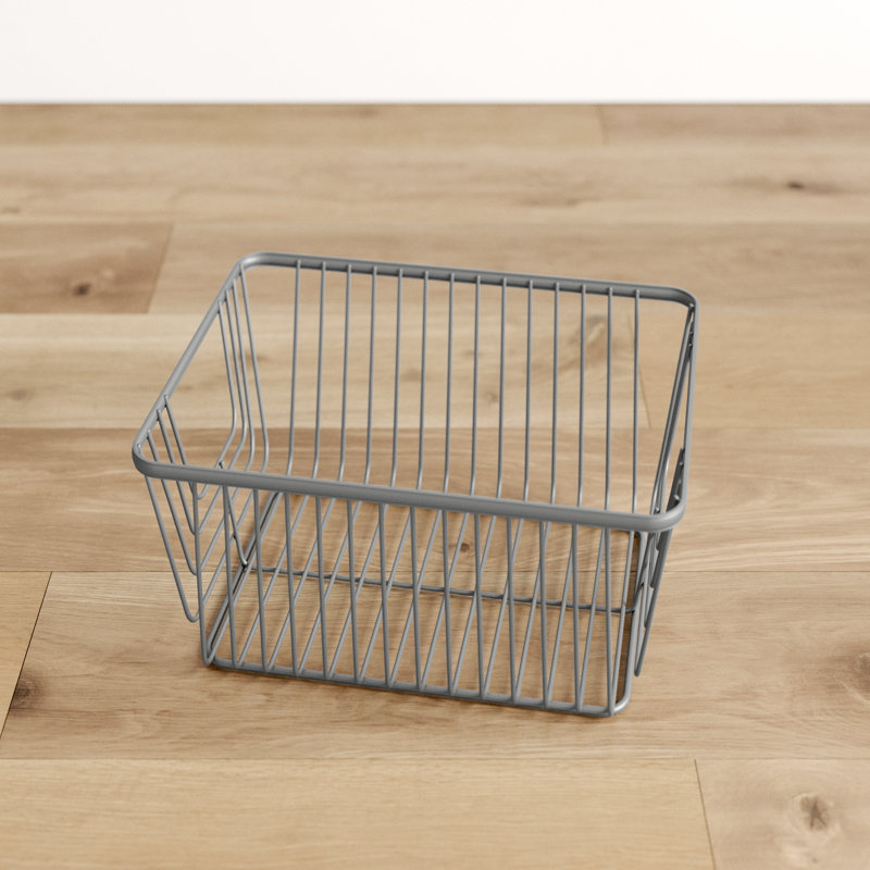 Panier en métal Ashley, Nickel satiné, H 6,5 po x l 11,75 po x P 14,75 po