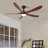 5 Blade Solid Wood 52 Inch Ceiling Fan Light