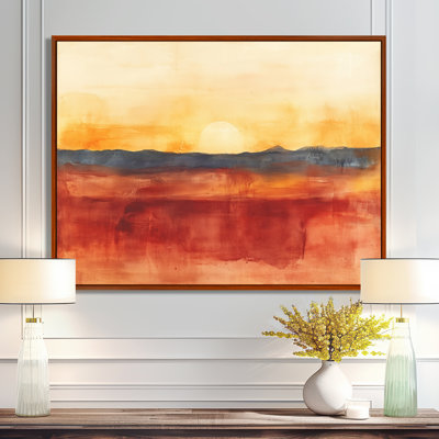 «Terracotta Horizon», art mural abstrait rouille, Korda
