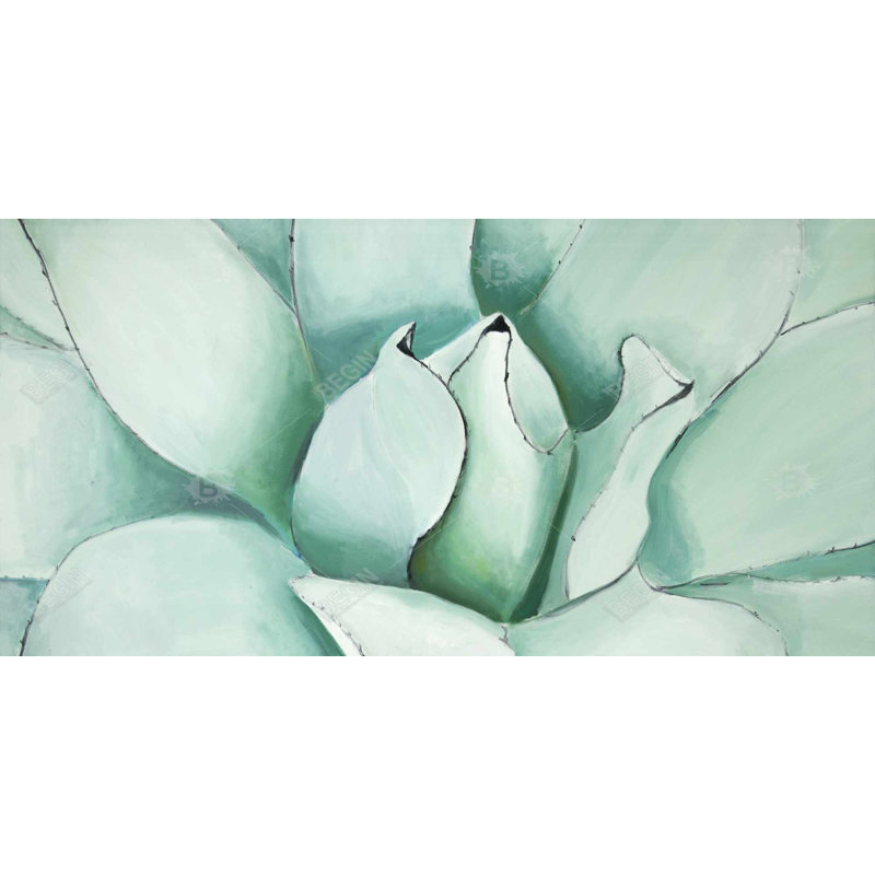 Succulent closeup - 15.75"x31.50" Desk mat