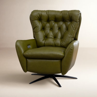 Harrington 31" Genuine Leather Swivel Power Recliner
