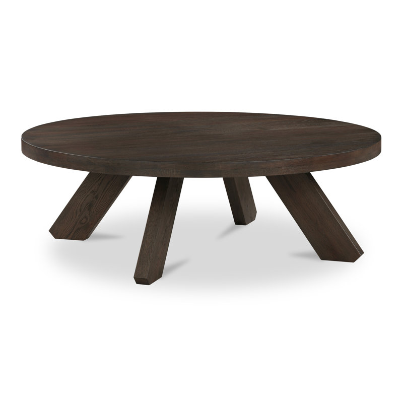 Alden Solid Wood Coffee Table, Dark Brown Wood