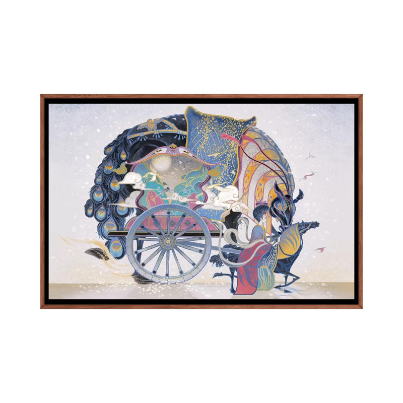 She Has A Secret by Sija Hong - Painting on Canvas, 152.5 cm H x 101.5 cm W, Classic Brown Wood Framed