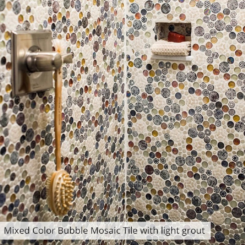 Glass Random Mosaic Wall & Floor Tile, Gray