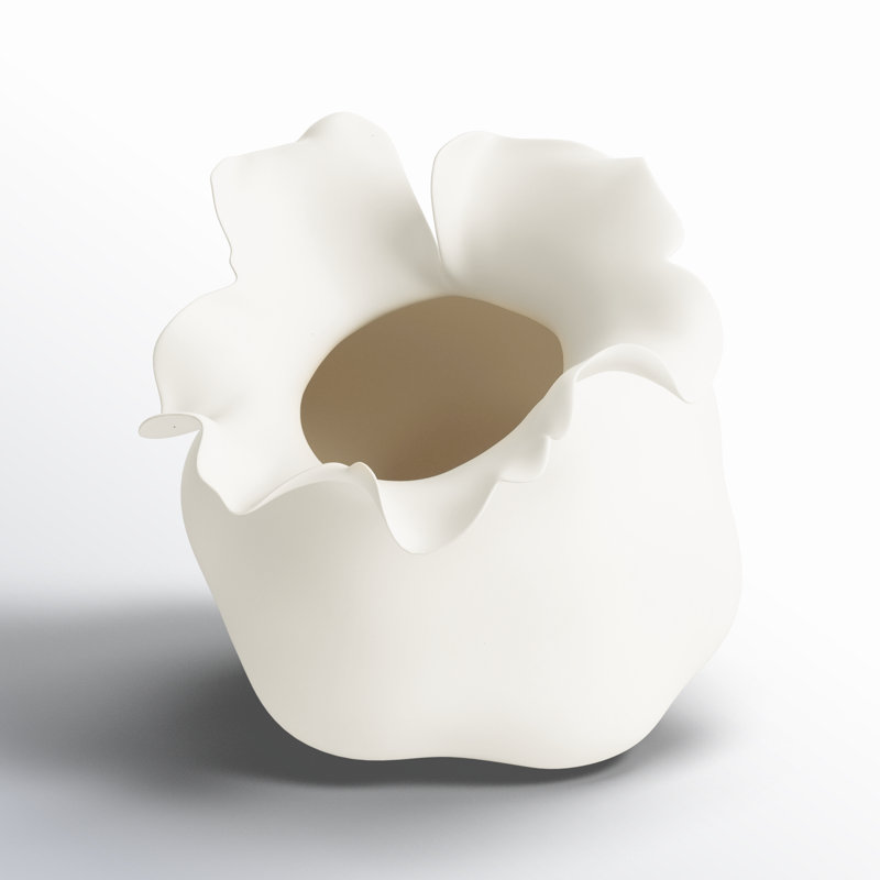 Bia Ceramic Abstract Table Vase, Cream