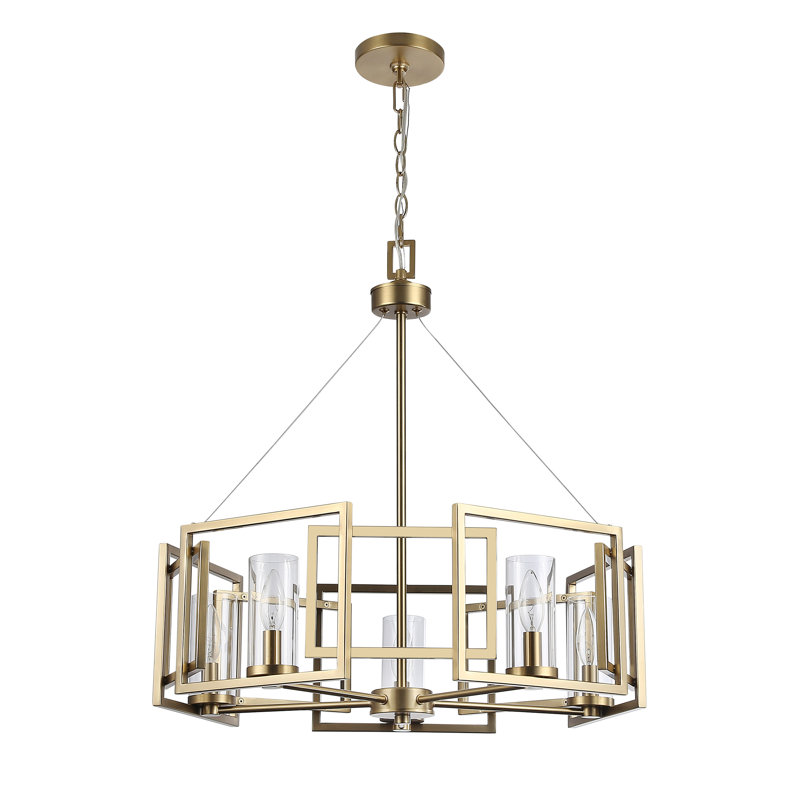 Charlesworth 5-Light Chandelier in Brushed Champagne Bronze with Clear Glass