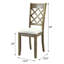 Chaises d'appoint à dossier en treillis beige et chêne rustique
