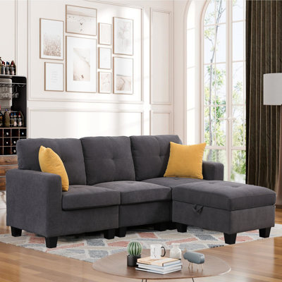 Chesham 4 - Piece Upholstered Sectional With Ottoman
