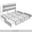 Lit plateforme double en métal avec rangement brun-106491492-106491486