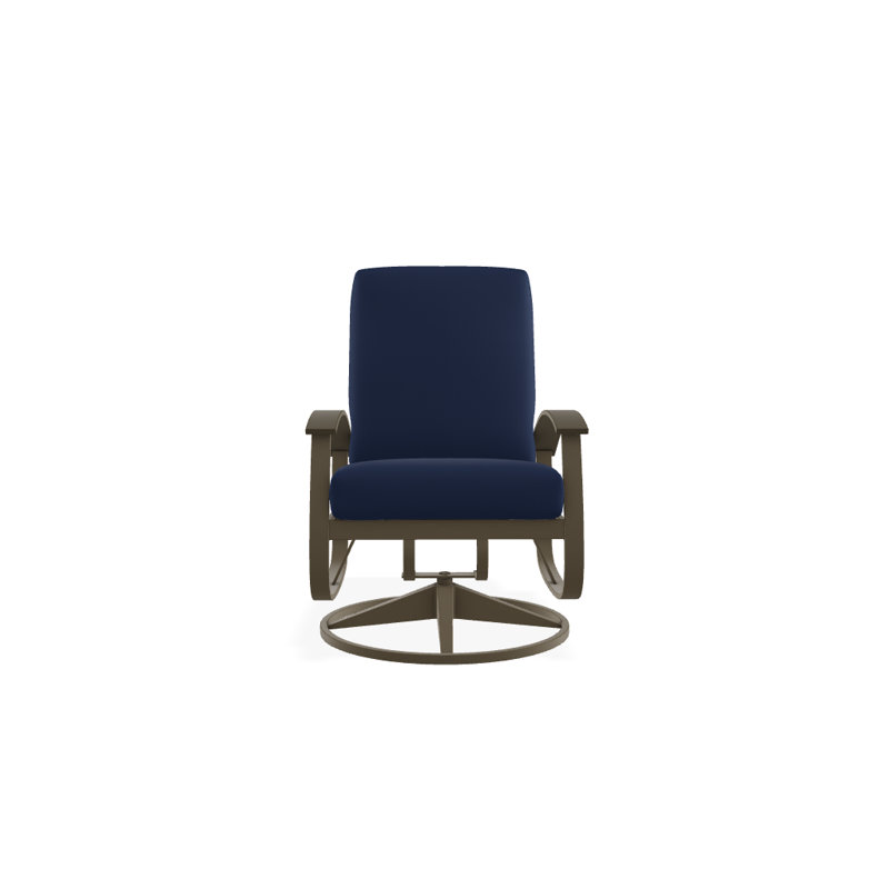 Belle Isle Outdoor Swivel Lounge Chair, Canvas Navy Sunbrella® Canvas, Textured Beachwood, Beachwood P40