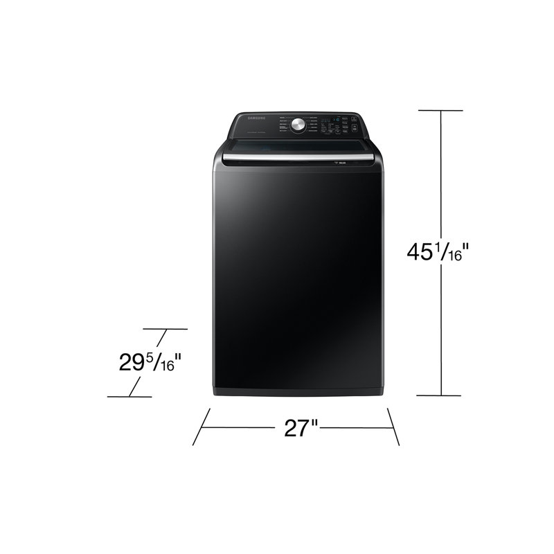 Samsung 4.7 cu. ft. Large Capacity Smart Top Load Washer with Active WaterJet, Brushed Black