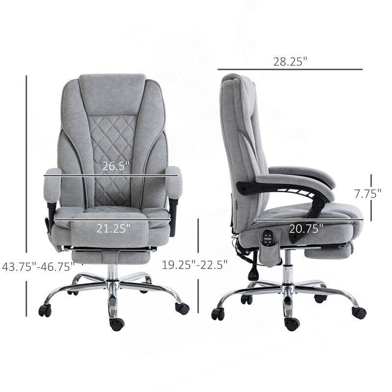 Fauteuil de bureau Vinsetto Massage, Argent