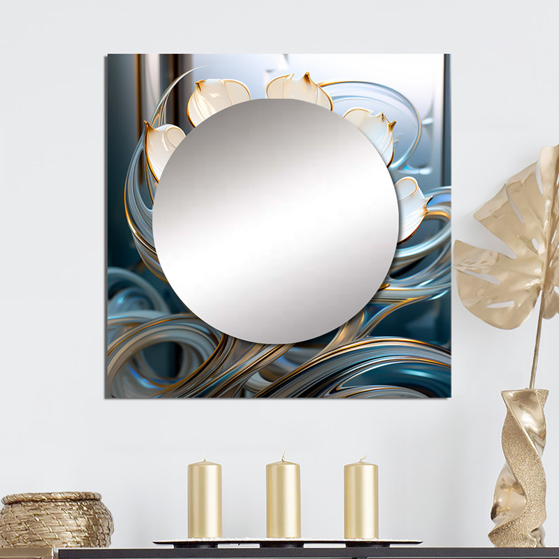 Art mural miroir de salon Fradin - Abstract Botanicals, 29 po x 29 po