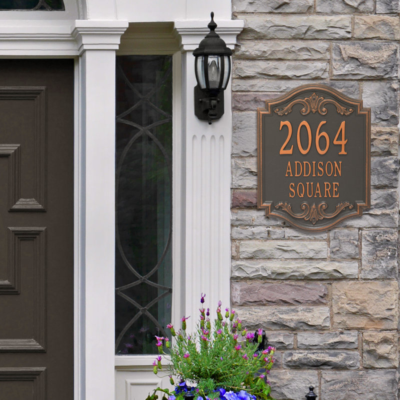 Signature Series 3-Line Wall Address Plaque, Forged Copper, Copper, Yes