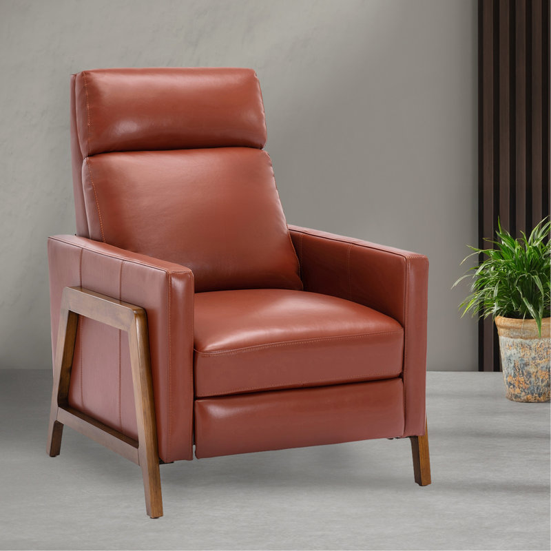 Fauteuil inclinable en cuir Richland, Caramel